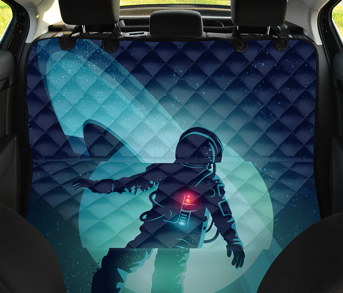 Astronaut Floating Through Space Print Pet Car Back Seat Cover