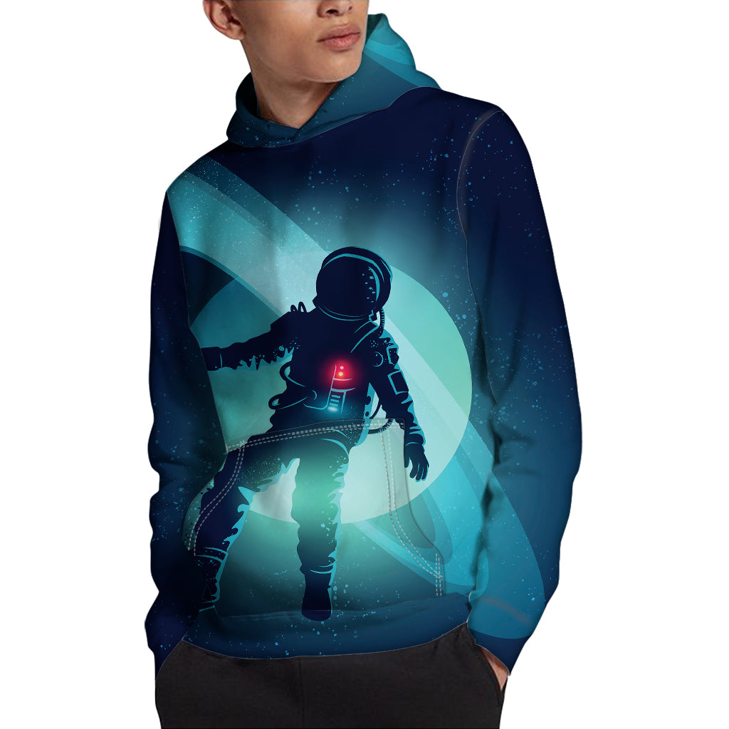 Astronaut Floating Through Space Print Pullover Hoodie