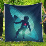 Astronaut Floating Through Space Print Quilt