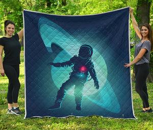 Astronaut Floating Through Space Print Quilt