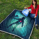 Astronaut Floating Through Space Print Quilt