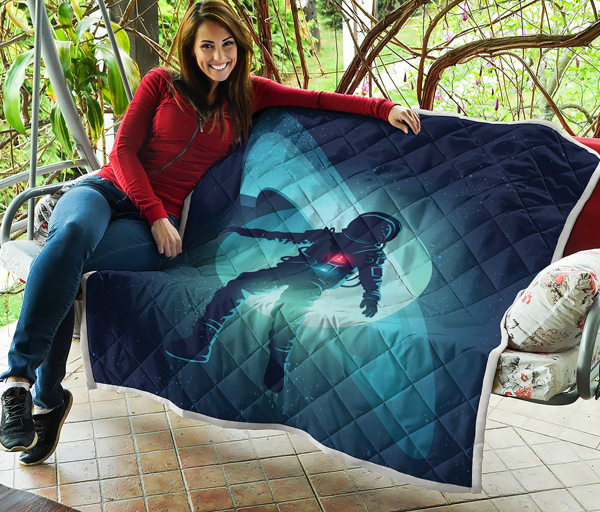 Astronaut Floating Through Space Print Quilt