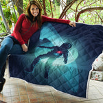 Astronaut Floating Through Space Print Quilt