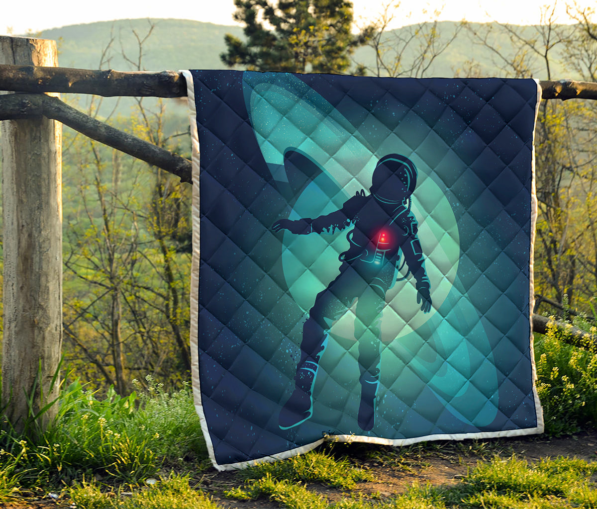 Astronaut Floating Through Space Print Quilt