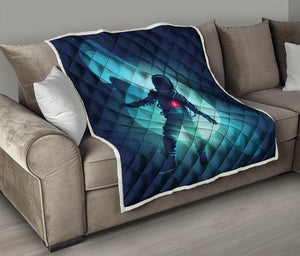 Astronaut Floating Through Space Print Quilt