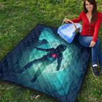 Astronaut Floating Through Space Print Quilt