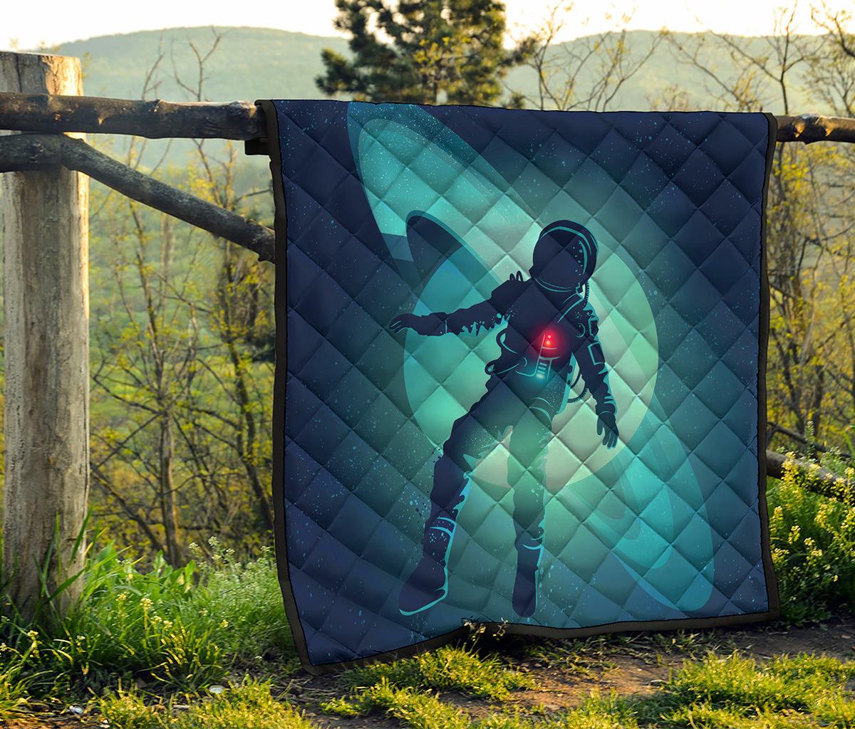 Astronaut Floating Through Space Print Quilt