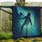 Astronaut Floating Through Space Print Quilt