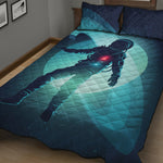 Astronaut Floating Through Space Print Quilt Bed Set