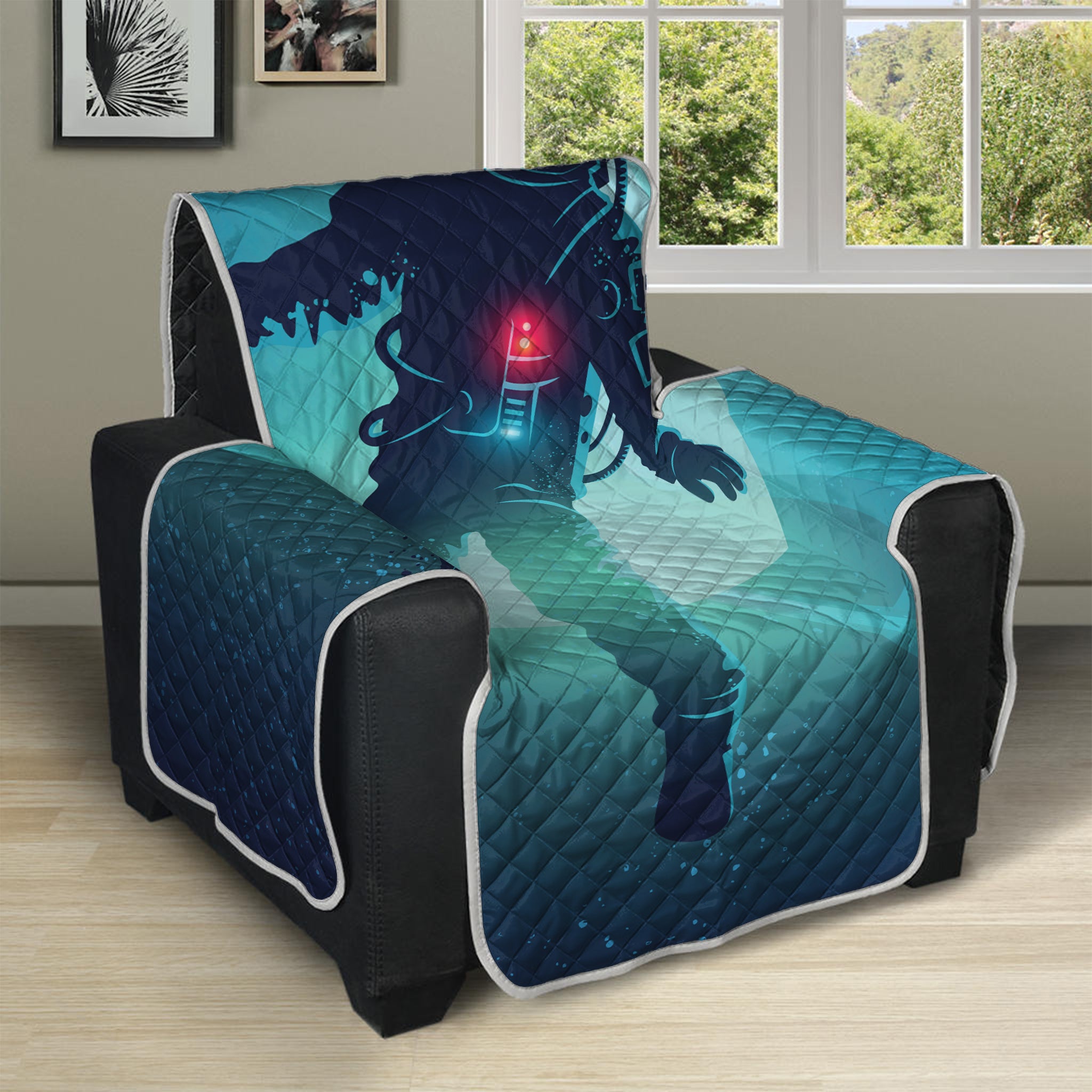 Astronaut Floating Through Space Print Recliner Protector