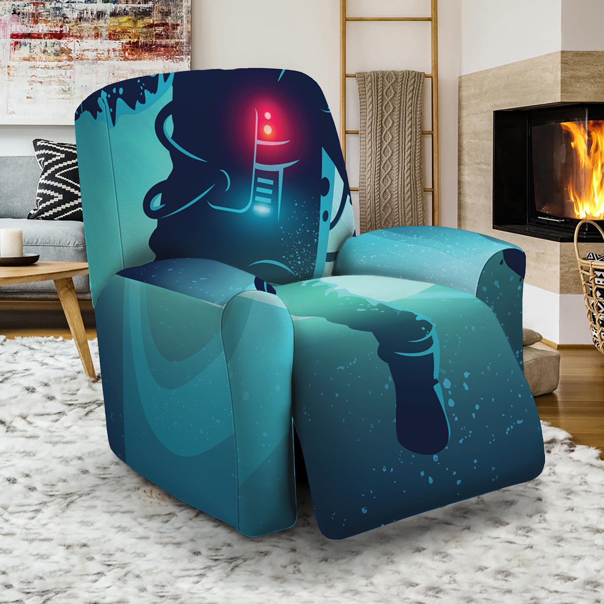 Astronaut Floating Through Space Print Recliner Slipcover