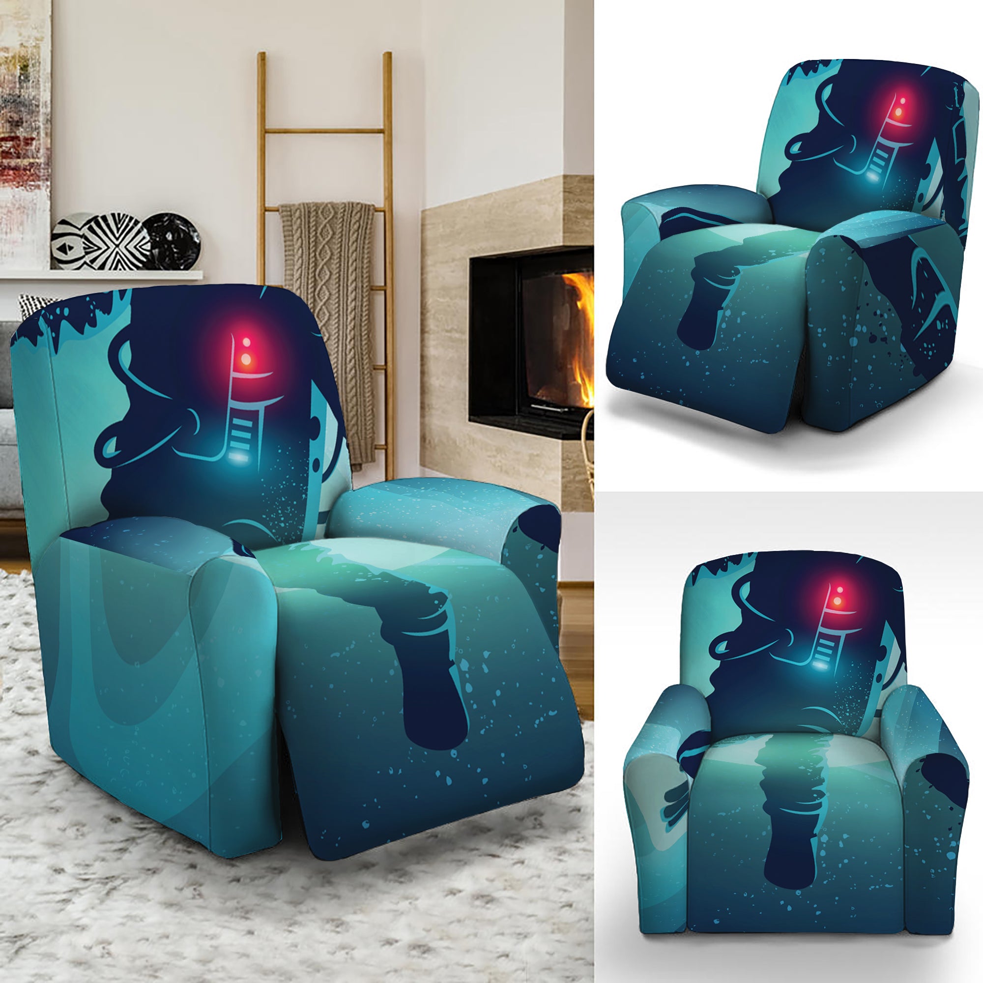 Astronaut Floating Through Space Print Recliner Slipcover