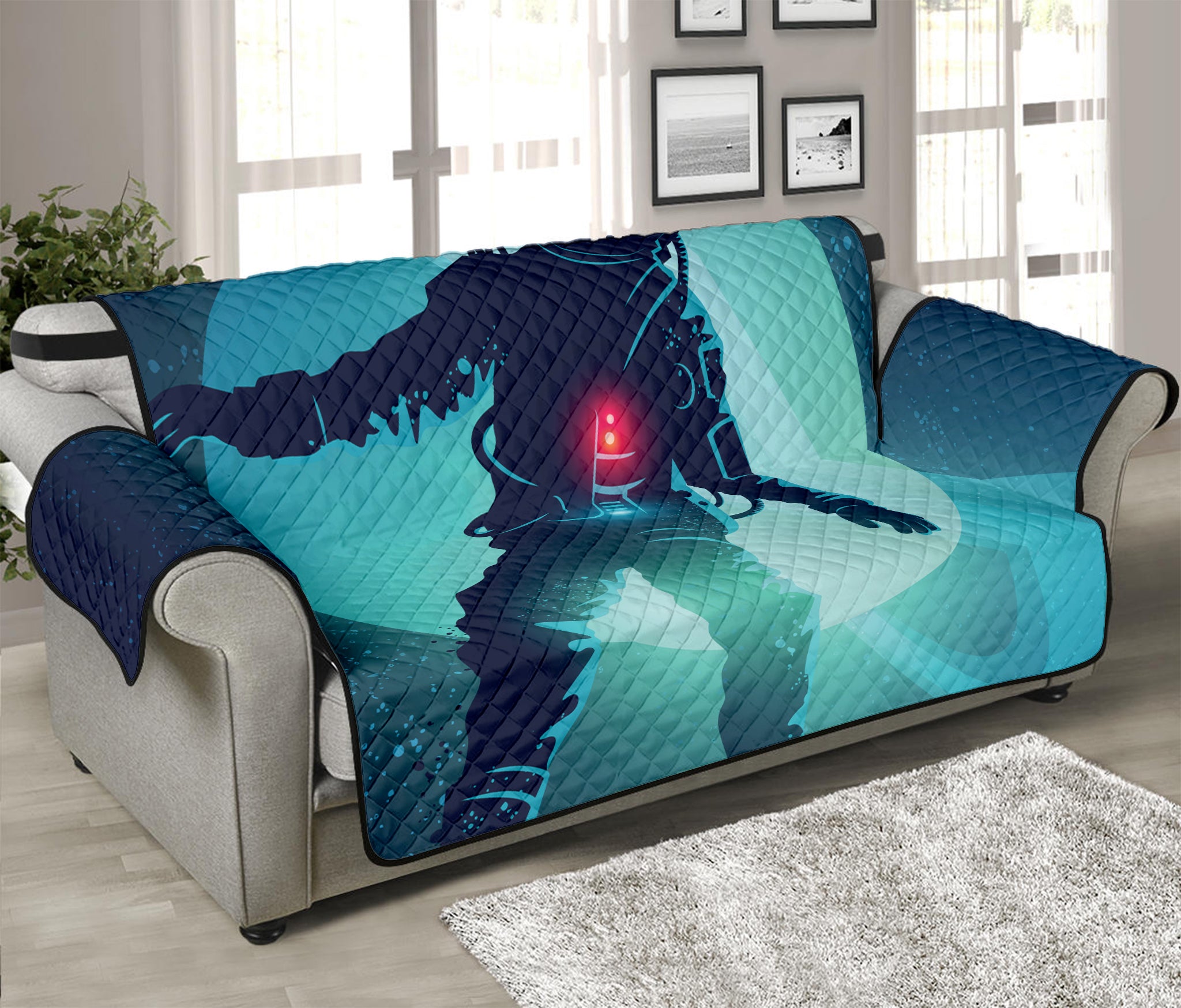 Astronaut Floating Through Space Print Sofa Protector