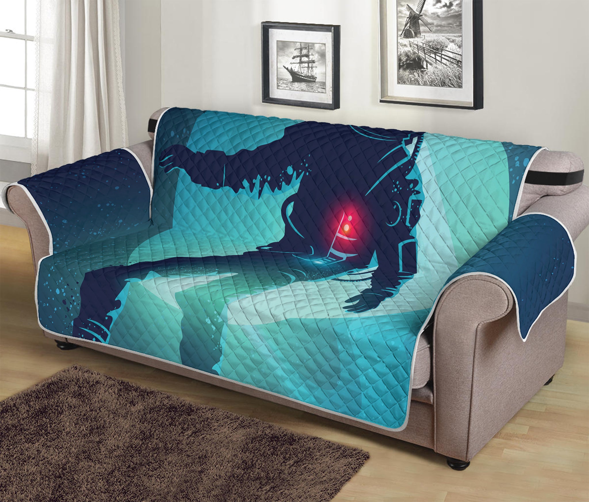 Astronaut Floating Through Space Print Sofa Protector