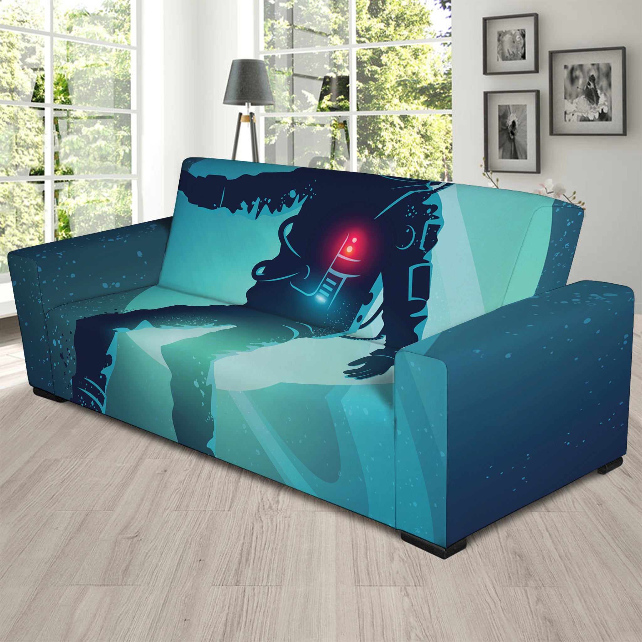 Astronaut Floating Through Space Print Sofa Slipcover