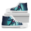 Astronaut Floating Through Space Print White High Top Sneakers