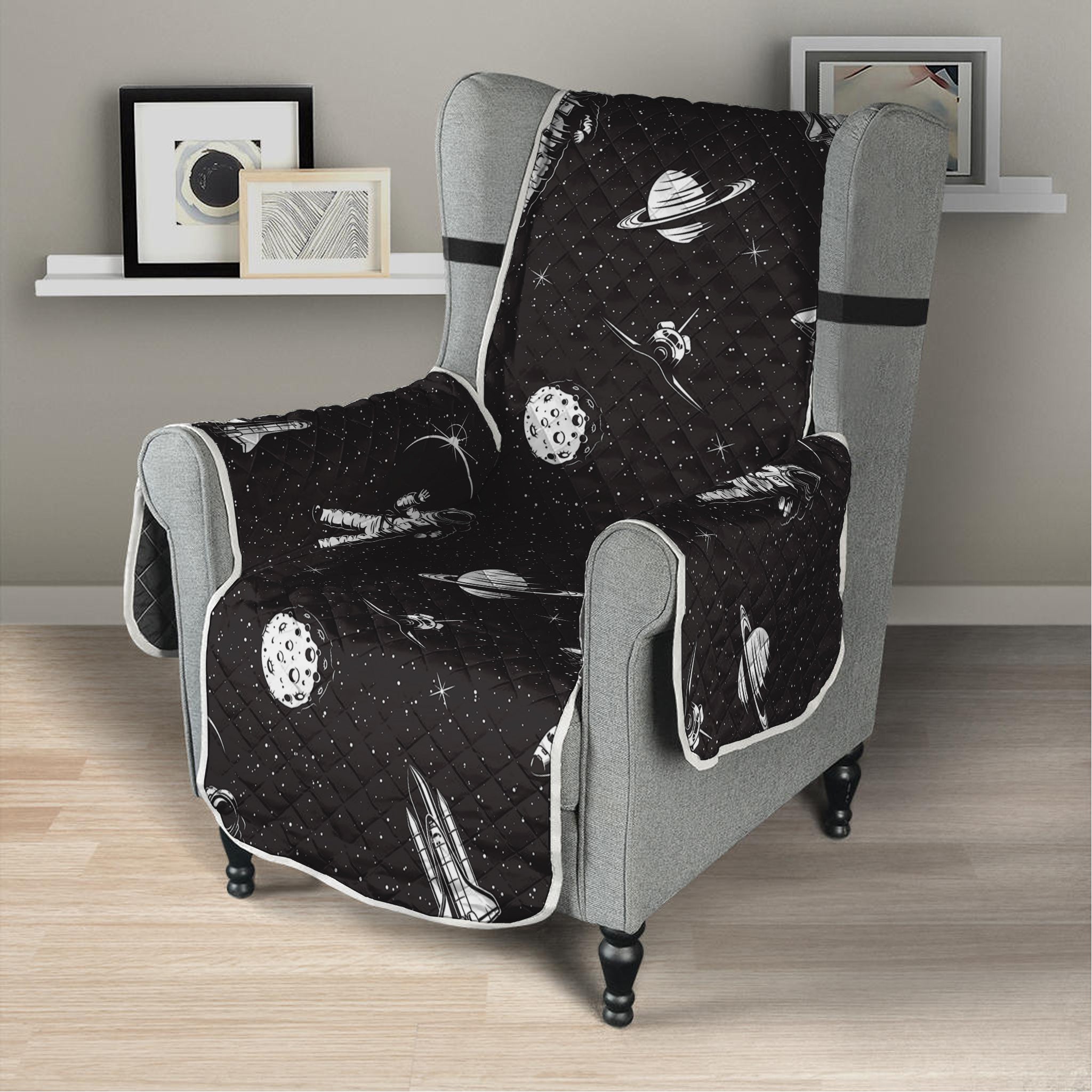 Astronaut In Space Pattern Print Armchair Protector