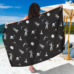 Astronaut In Space Pattern Print Beach Sarong Wrap