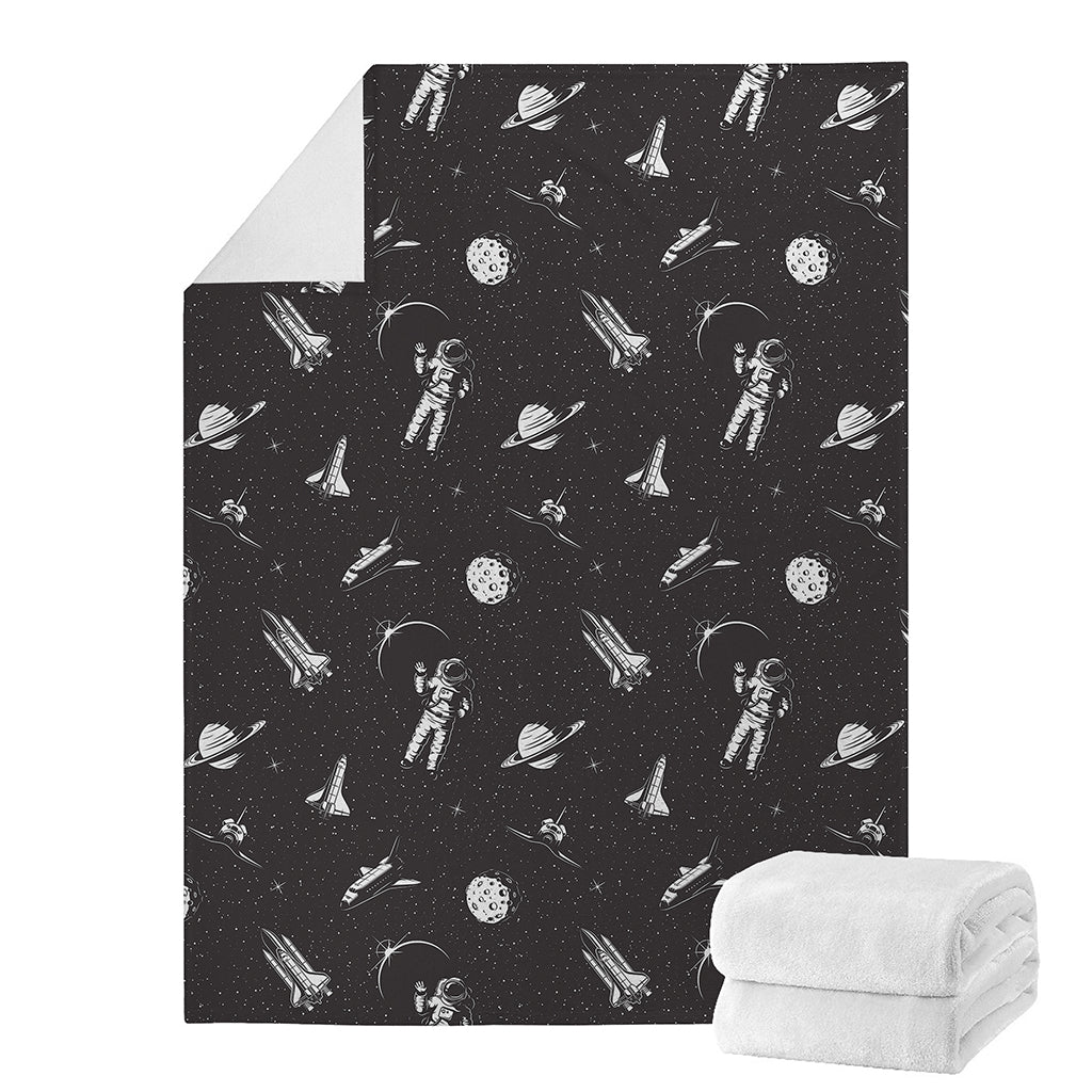 Astronaut In Space Pattern Print Blanket