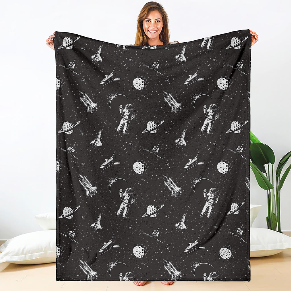 Astronaut In Space Pattern Print Blanket