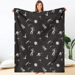 Astronaut In Space Pattern Print Blanket