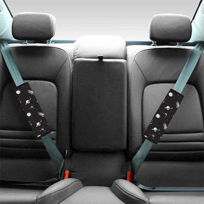 Astronaut In Space Pattern Print Car Seat Belt Covers