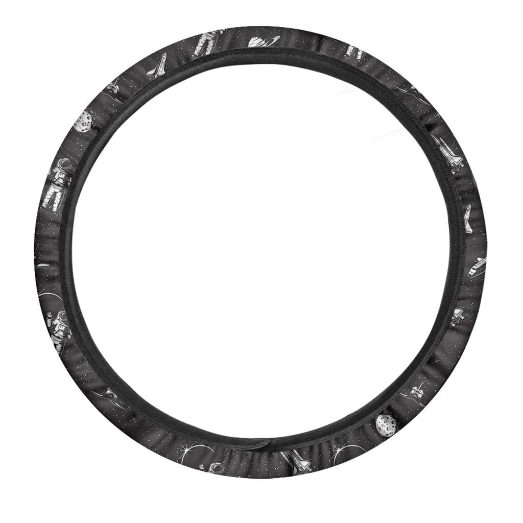 Astronaut In Space Pattern Print Car Steering Wheel Cover