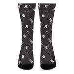 Astronaut In Space Pattern Print Crew Socks