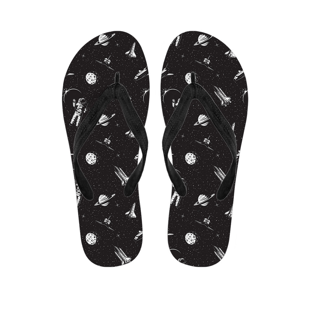 Astronaut In Space Pattern Print Flip Flops