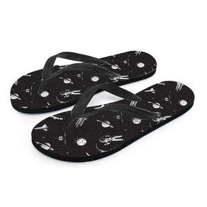 Astronaut In Space Pattern Print Flip Flops