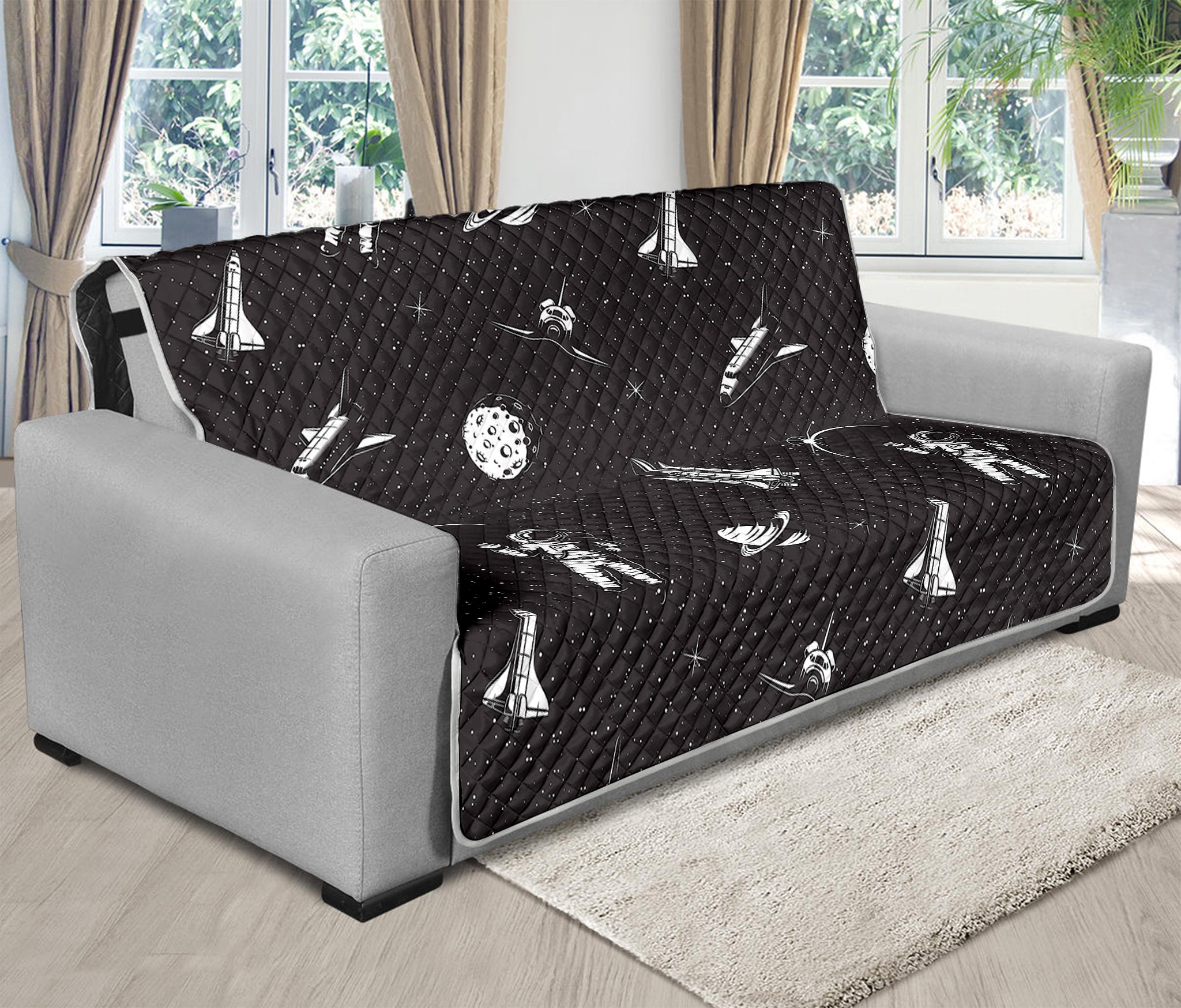 Astronaut In Space Pattern Print Futon Protector