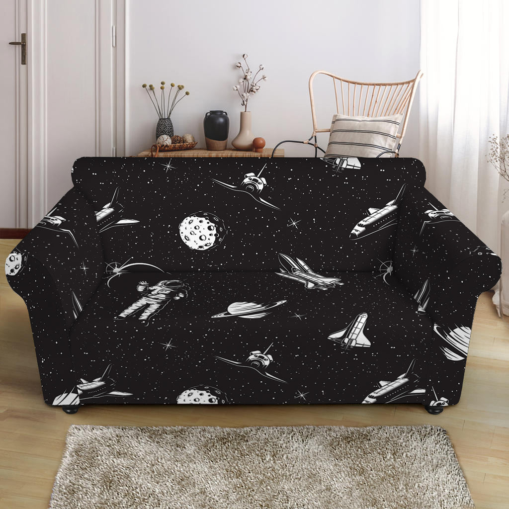 Astronaut In Space Pattern Print Loveseat Slipcover