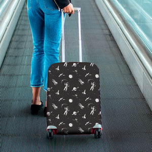 Astronaut In Space Pattern Print Luggage Cover