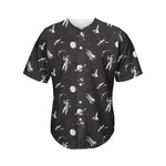 Astronaut In Space Pattern Print Men's Baseball Jersey