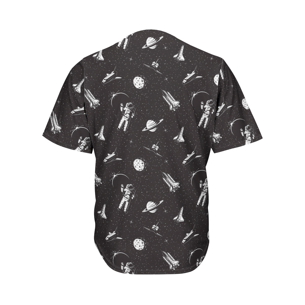 Astronaut In Space Pattern Print Men's Baseball Jersey