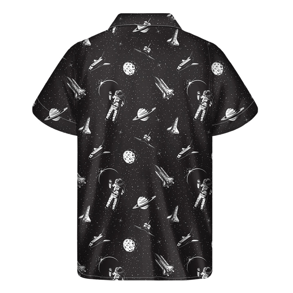 Astronaut In Space Pattern Print Men's Short Sleeve Shirt