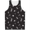 Astronaut In Space Pattern Print Men's Tank Top