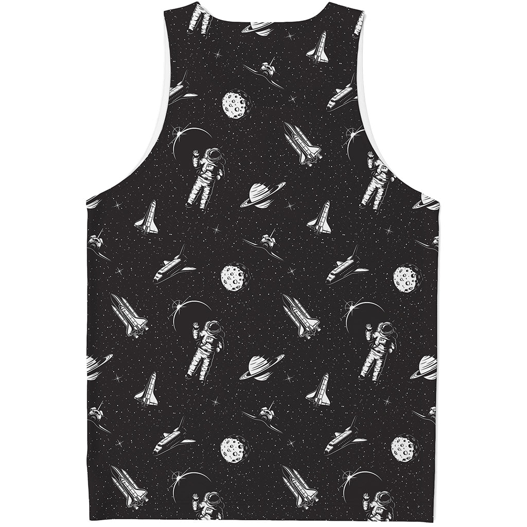 Astronaut In Space Pattern Print Men's Tank Top