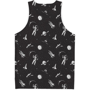 Astronaut In Space Pattern Print Men's Tank Top