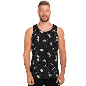 Astronaut In Space Pattern Print Men's Tank Top