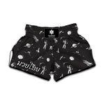 Astronaut In Space Pattern Print Muay Thai Boxing Shorts