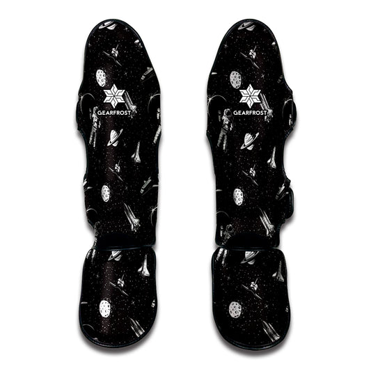 Astronaut In Space Pattern Print Muay Thai Shin Guard