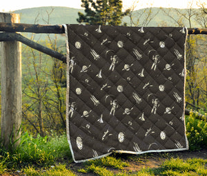 Astronaut In Space Pattern Print Quilt