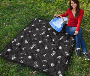 Astronaut In Space Pattern Print Quilt