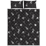 Astronaut In Space Pattern Print Quilt Bed Set