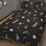Astronaut In Space Pattern Print Quilt Bed Set