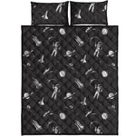 Astronaut In Space Pattern Print Quilt Bed Set