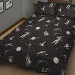 Astronaut In Space Pattern Print Quilt Bed Set