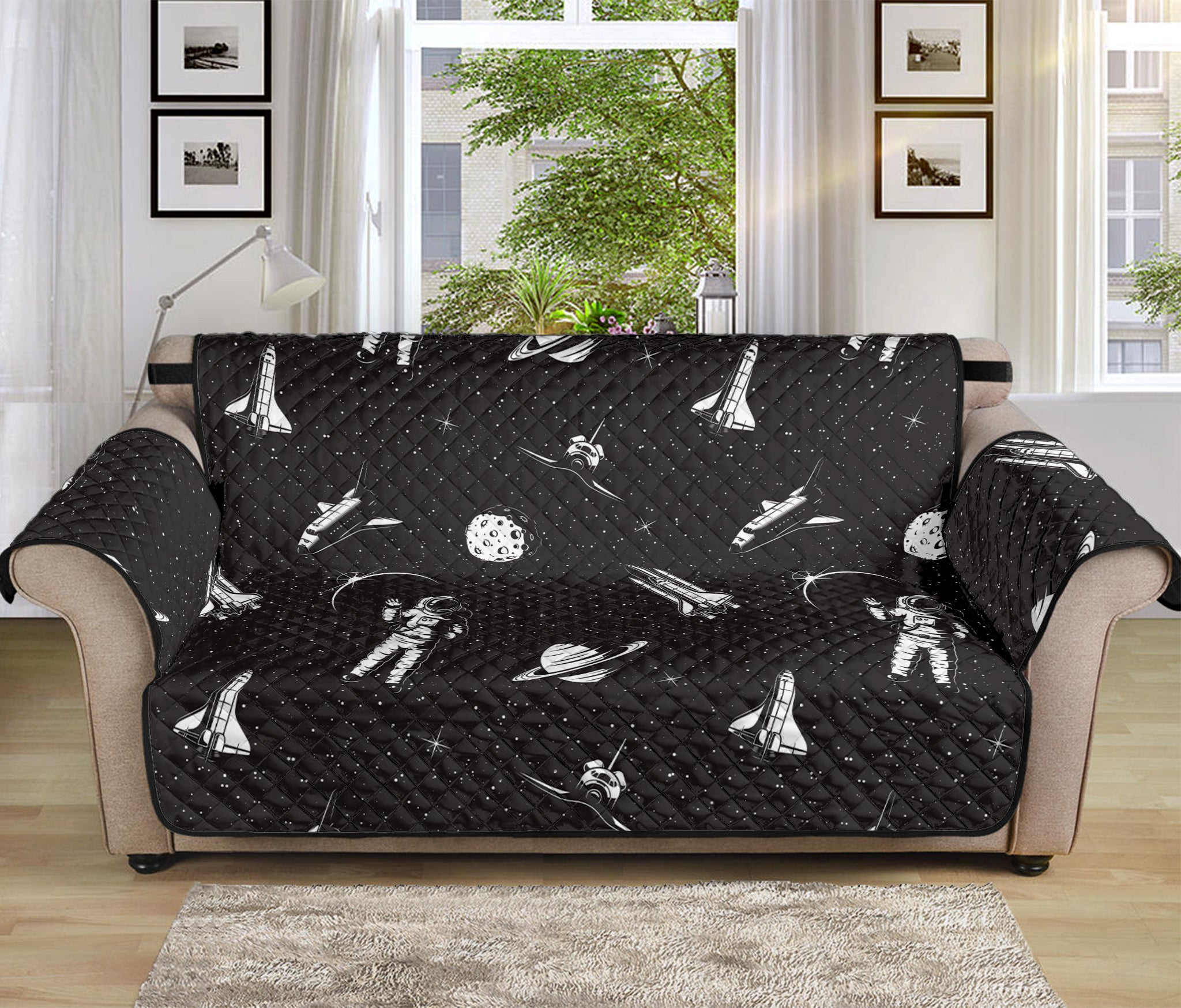 Astronaut In Space Pattern Print Sofa Protector