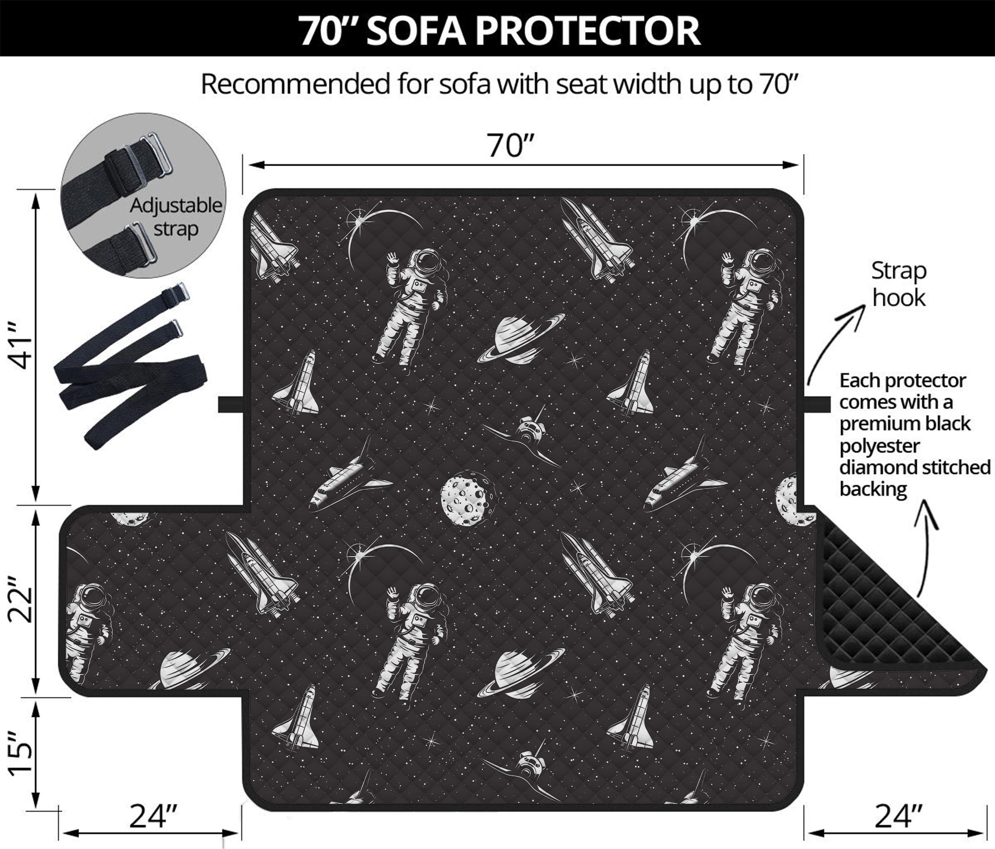 Astronaut In Space Pattern Print Sofa Protector